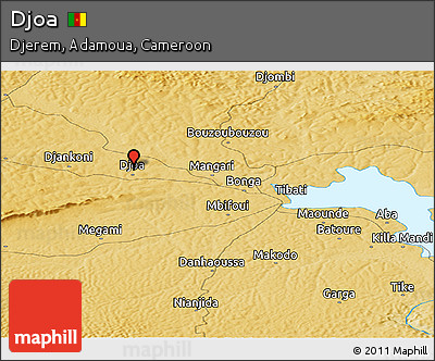 Physical Panoramic Map of Djoa