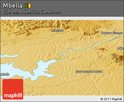 Physical Panoramic Map of Mbella