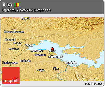Physical Panoramic Map of Aba