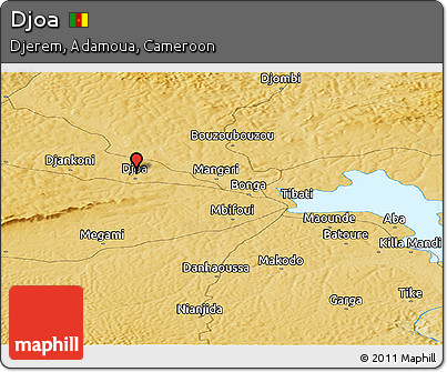Physical Panoramic Map of Djoa