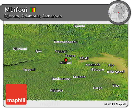Satellite Panoramic Map of Mbifoui