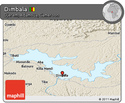 Shaded Relief Panoramic Map of Dimbala