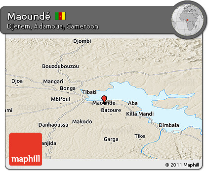 Shaded Relief Panoramic Map of Maoundé