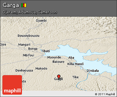 Shaded Relief Panoramic Map of Garga