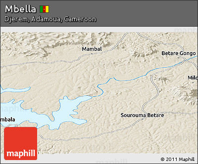 Shaded Relief Panoramic Map of Mbella