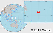 Gray Location Map of the area around 6° 28' 13" N, 131° 49' 29" E