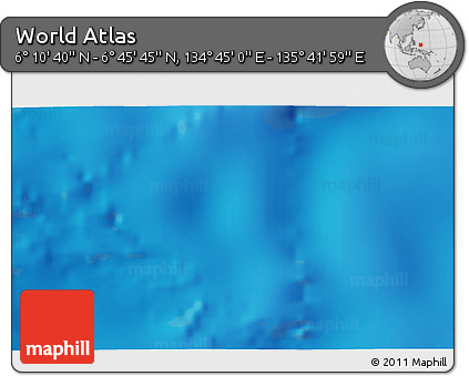 Physical 3D Map of the Area around 6° 28' 13" N, 135° 13' 29" E