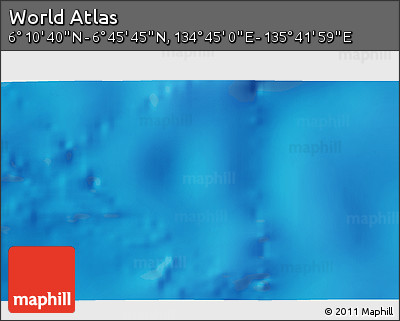 Physical 3D Map of the Area around 6° 28' 13" N, 135° 13' 29" E
