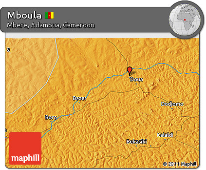 Political 3D Map of Mboula