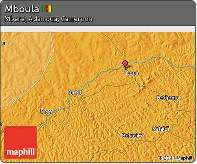 Political 3D Map of Mboula