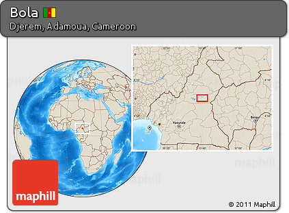 Shaded Relief Location Map of Bola