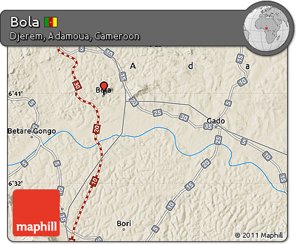 Shaded Relief Map of Bola