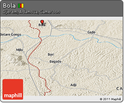 Shaded Relief Panoramic Map of Bola