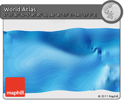 Political 3D Map of the Area around 6° 28' 13" N, 141° 10' 30" E