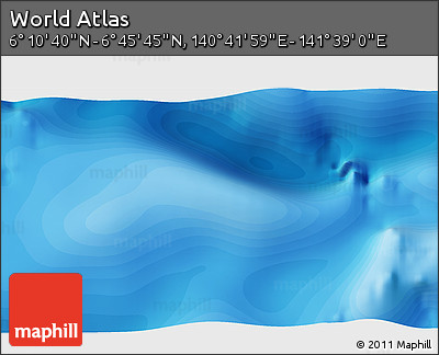 Political 3D Map of the Area around 6° 28' 13" N, 141° 10' 30" E