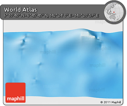 Physical 3D Map of the Area around 6° 28' 13" N, 142° 52' 30" E