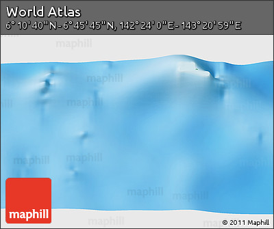 Physical 3D Map of the Area around 6° 28' 13" N, 142° 52' 30" E