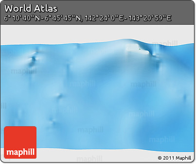 Physical 3D Map of the Area around 6° 28' 13" N, 142° 52' 30" E