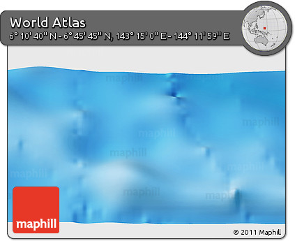 Physical 3D Map of the Area around 6° 28' 13" N, 143° 43' 29" E