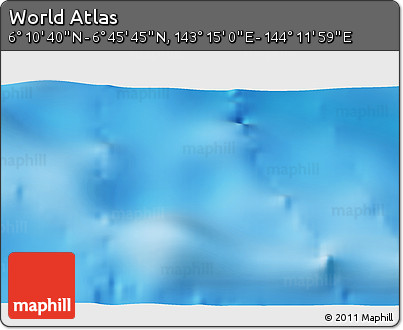 Physical 3D Map of the Area around 6° 28' 13" N, 143° 43' 29" E