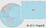 Gray Location Map of the area around 6° 28' 13" N, 143° 43' 29" E