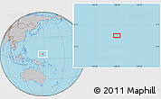 Gray Location Map of the area around 6° 28' 13" N, 148° 49' 29" E