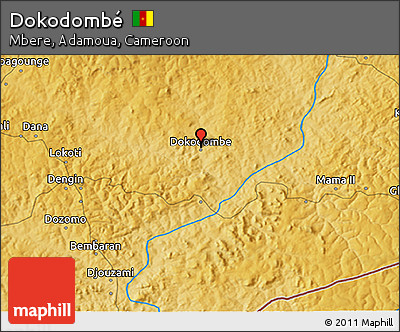 Physical 3D Map of Dokodombé