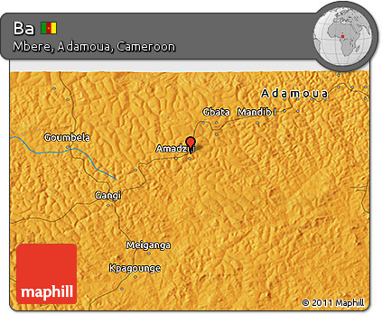 Political 3D Map of Ba