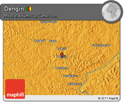 Political 3D Map of Dengin