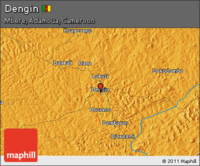 Political 3D Map of Dengin