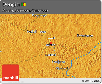 Political 3D Map of Dengin