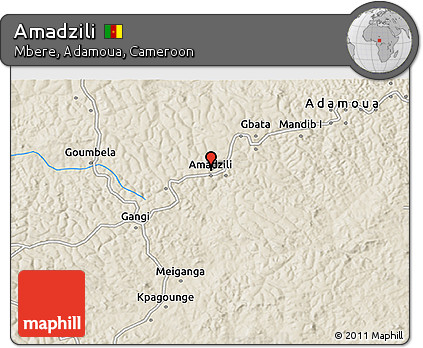 Shaded Relief 3D Map of Amadzili