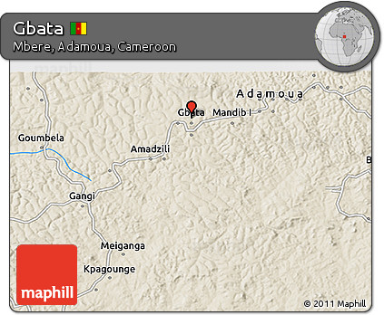 Shaded Relief 3D Map of Gbata