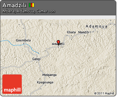 Shaded Relief 3D Map of Amadzili