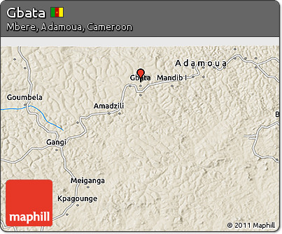 Shaded Relief 3D Map of Gbata