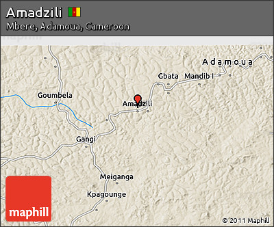 Shaded Relief 3D Map of Amadzili