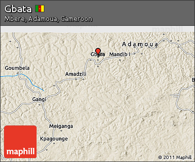 Shaded Relief 3D Map of Gbata