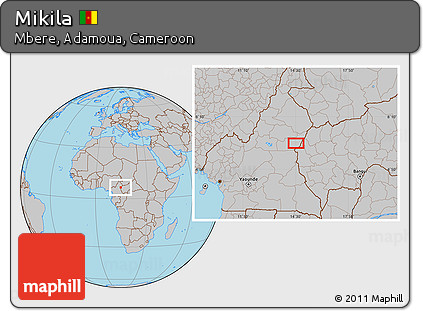Gray Location Map of Mikila