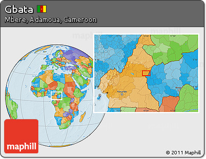 Political Location Map of Gbata