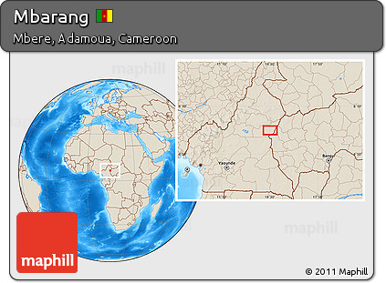 Shaded Relief Location Map of Mbarang