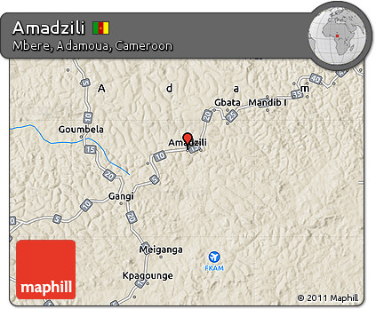 Shaded Relief Map of Amadzili