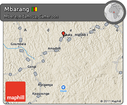 Shaded Relief Map of Mbarang