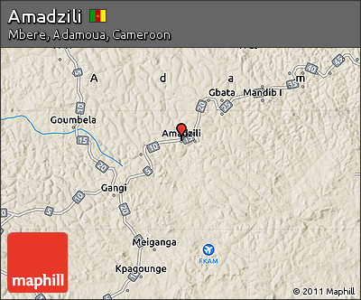 Shaded Relief Map of Amadzili