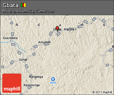 Shaded Relief Map of Gbata