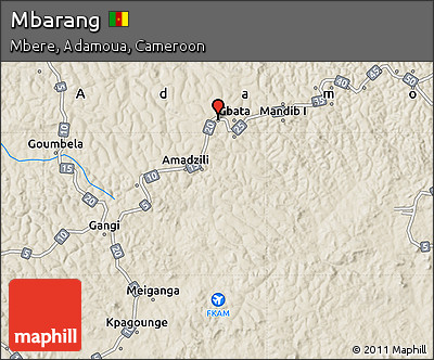 Shaded Relief Map of Mbarang