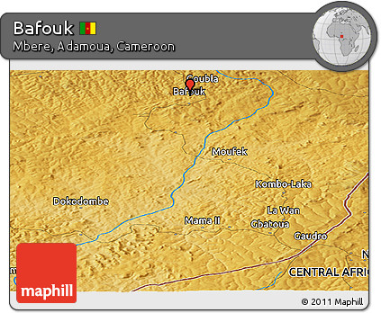 Physical Panoramic Map of Bafouk