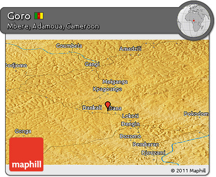 Physical Panoramic Map of Goro