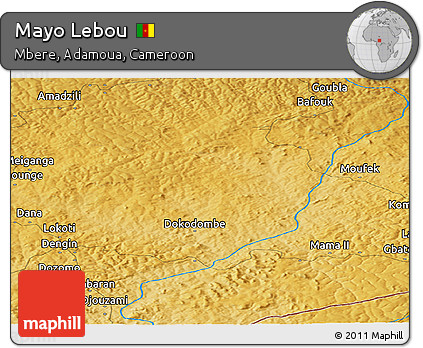 Physical Panoramic Map of Mayo Lebou