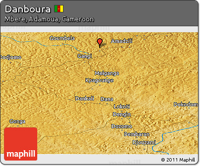 Physical Panoramic Map of Danboura
