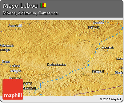 Physical Panoramic Map of Mayo Lebou